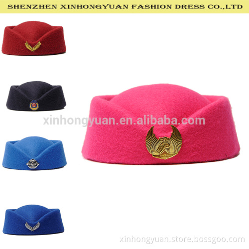 100% wool felt stewardess hat for stewardess lady